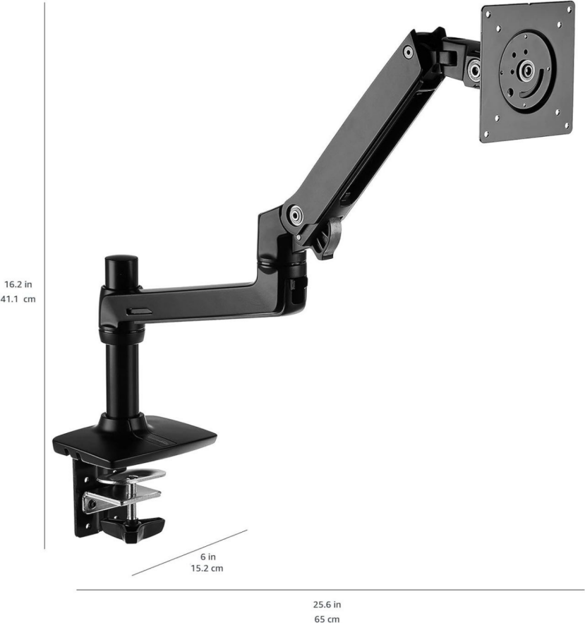 BNIB-Amazon Basics Single Monitor Arm | Ergonomic Desktop Mount to Boost Productivity