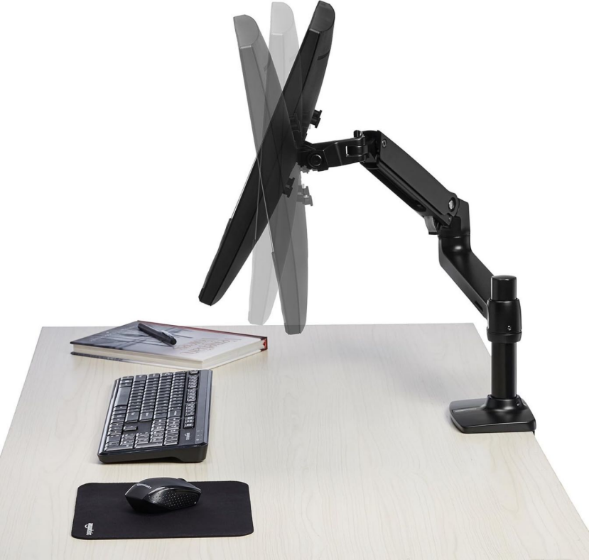 BNIB-Amazon Basics Single Monitor Arm | Ergonomic Desktop Mount to Boost Productivity
