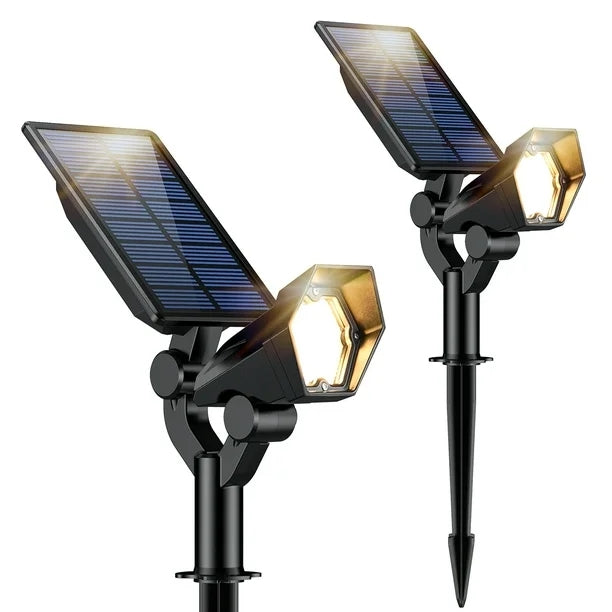 BNIB-RUNACC LED Solar Spotlights IP65 Waterproof Solar Landscape Light Outdoor Solar Light,2 Pcs,