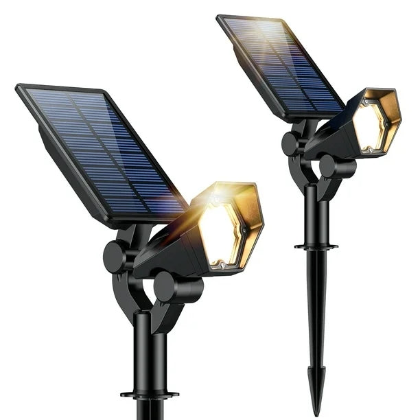 BNIB-RUNACC LED Solar Spotlights IP65 Waterproof Solar Landscape Light Outdoor Solar Light,2 Pcs,