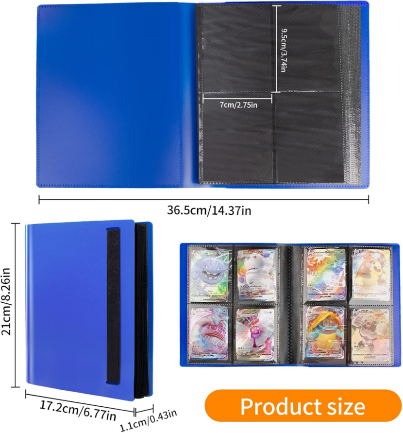 BNIB-Trading Card Binder 4 Pokect, 22 Pages 176 Pokects Card Holder, Waterproof Hockey Card Binde