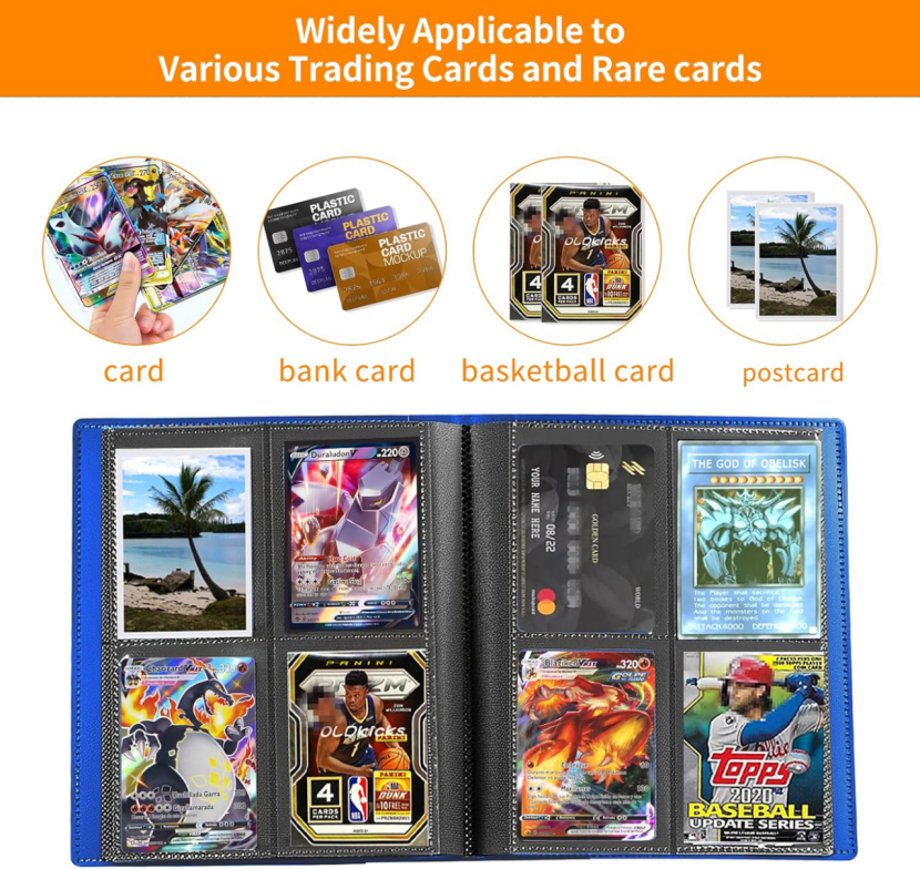 BNIB-Trading Card Binder 4 Pokect, 22 Pages 176 Pokects Card Holder, Waterproof Hockey Card Binde