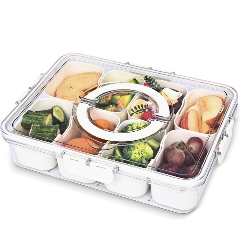 BNIB - Multi-Functional Snack Storage Box | 8-Compartment Portable Organizer,