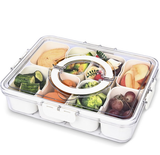 BNIB - Multi-Functional Snack Storage Box | 8-Compartment Portable Organizer,
