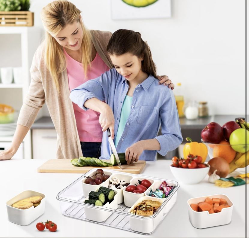 BNIB - Multi-Functional Snack Storage Box | 8-Compartment Portable Organizer,