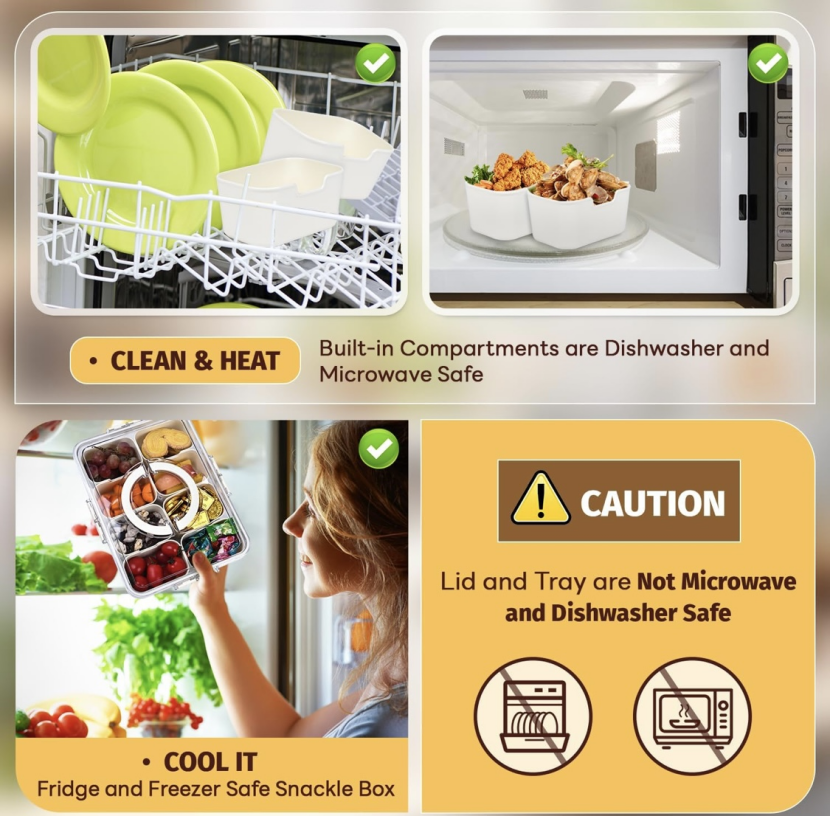 BNIB - Multi-Functional Snack Storage Box | 8-Compartment Portable Organizer,