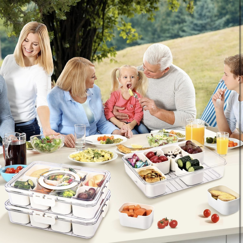 BNIB - Multi-Functional Snack Storage Box | 8-Compartment Portable Organizer,