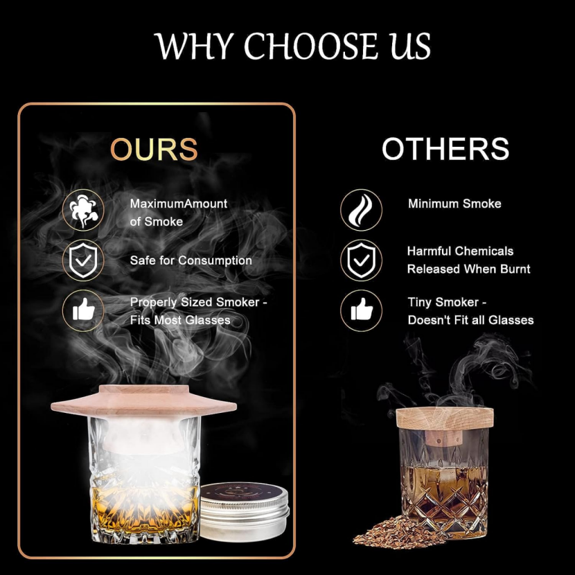 Cocktail Smoking Set, Vintage Bourbon Smoking Set 8 boxes,