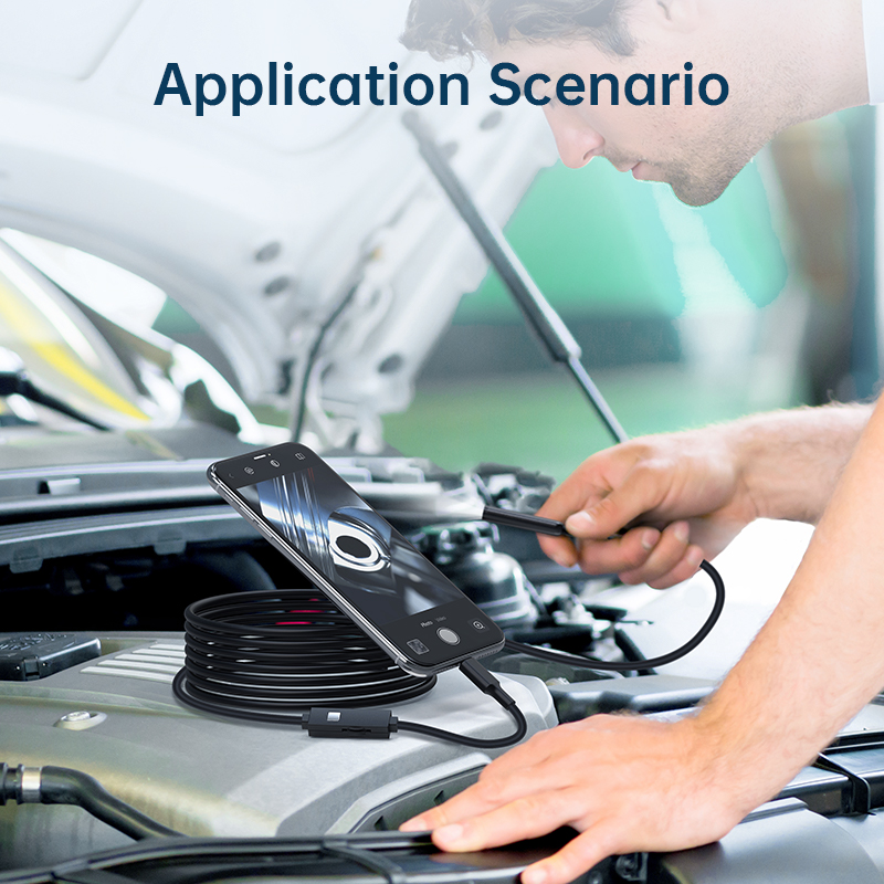 BNIB-Endoscope Camera with Light,1920P HD Borescope with 8 LED Lights, IP67 Waterproof 16.5FT (5M),-$25