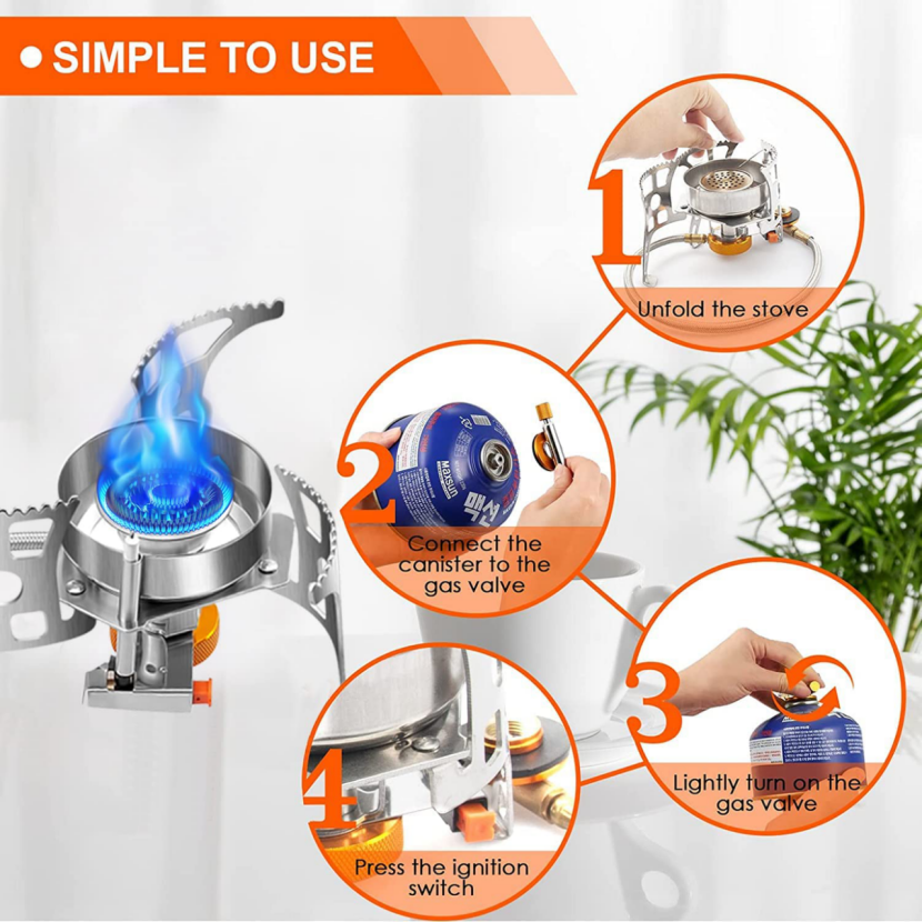 Brand New Gas cooker, outdoor windproof folding, gas tank adapter