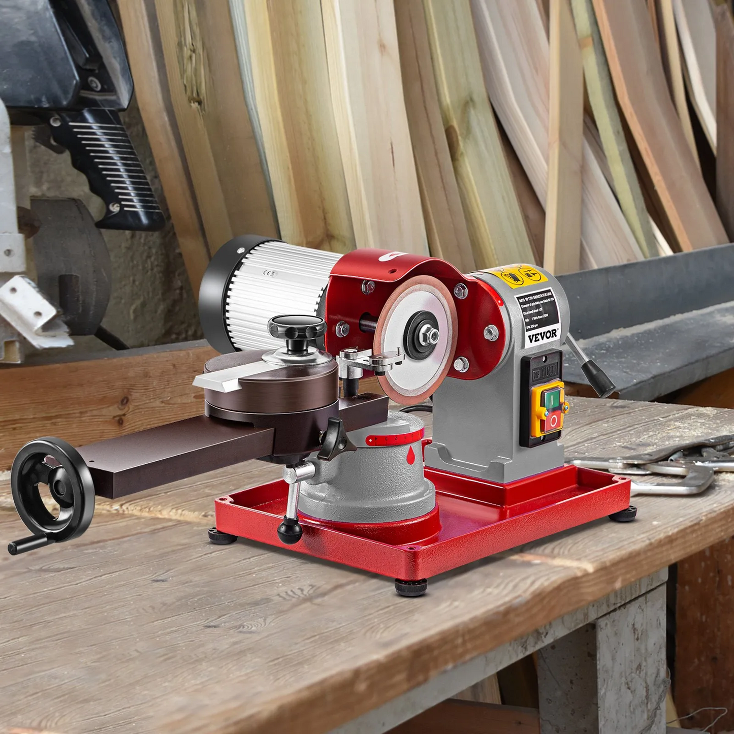 VEVOR Circular Saw Blade Sharpener 5\" Grinding Wheel Size, Rotary Angle Mill Grinding Machine 370W-$155