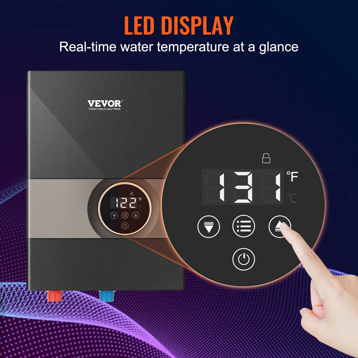 VEVOR Instant Water Heater, 13.8kw Electric Tankless Water Boiler,24-Hour Water Supply-$160