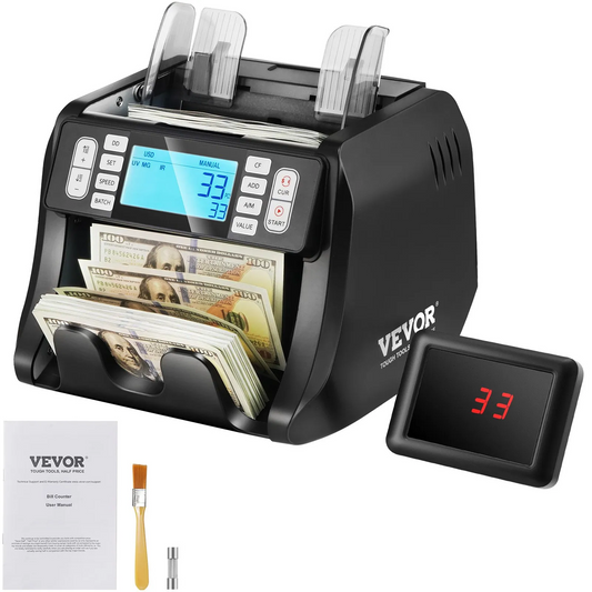 VEVOR Money Counter Machine, Bill Counter with UV, MG, IR and DD Counterfeit Detection, USD & EUR -$110