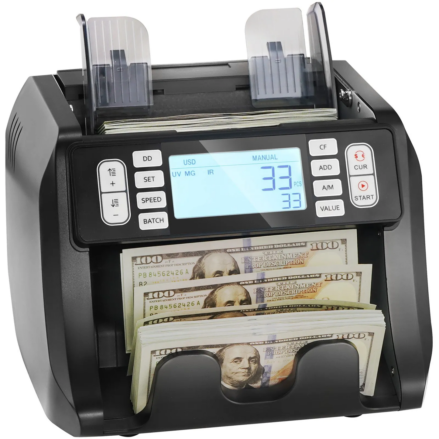 VEVOR Money Counter Machine, Bill Counter with UV, MG, IR and DD Counterfeit Detection, USD & EUR -$110