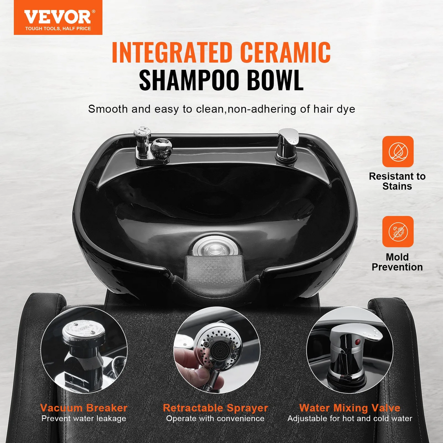 VEVOR Shampoo Backwash Chair, 661.4 LBS Loading Salon & Spa Hair Washing Station-$450