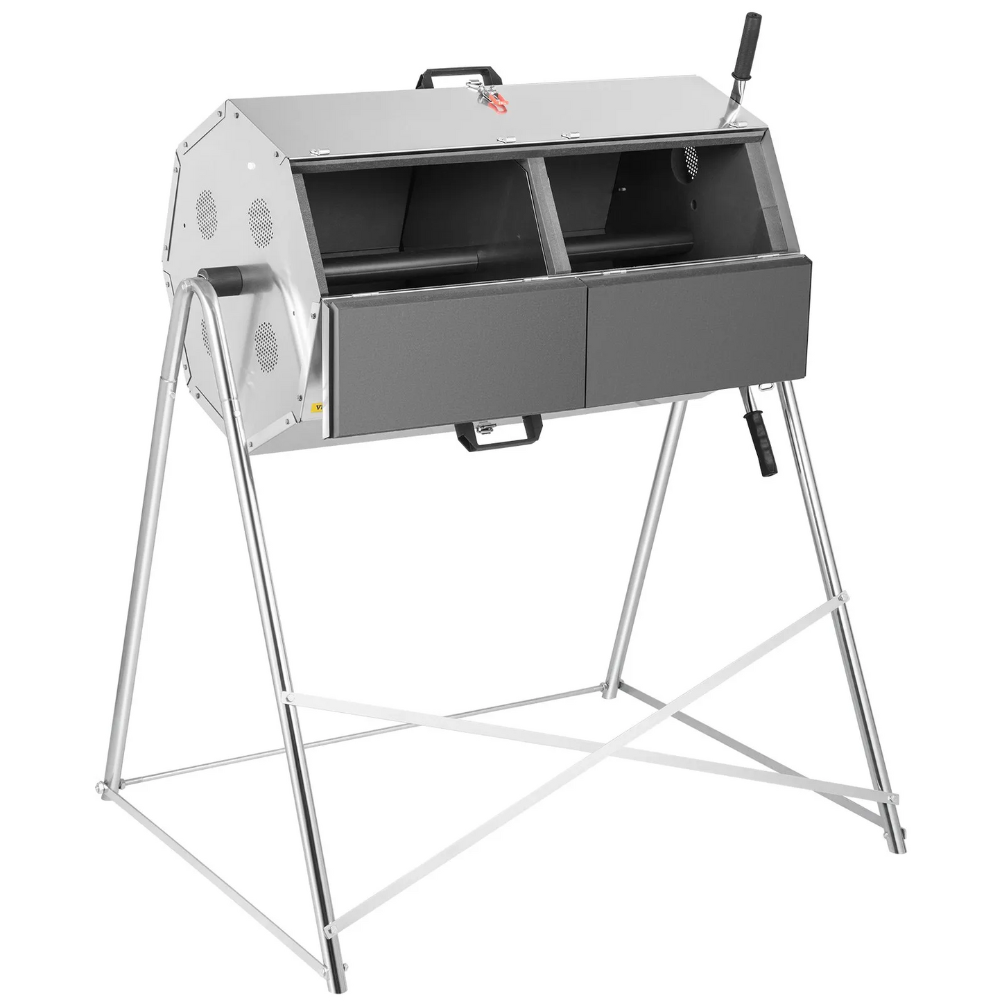 VEVOR Compost Tumbler, 125L/33 US Gallons, Rustproof Stainless Steel Dual-chamber-$250