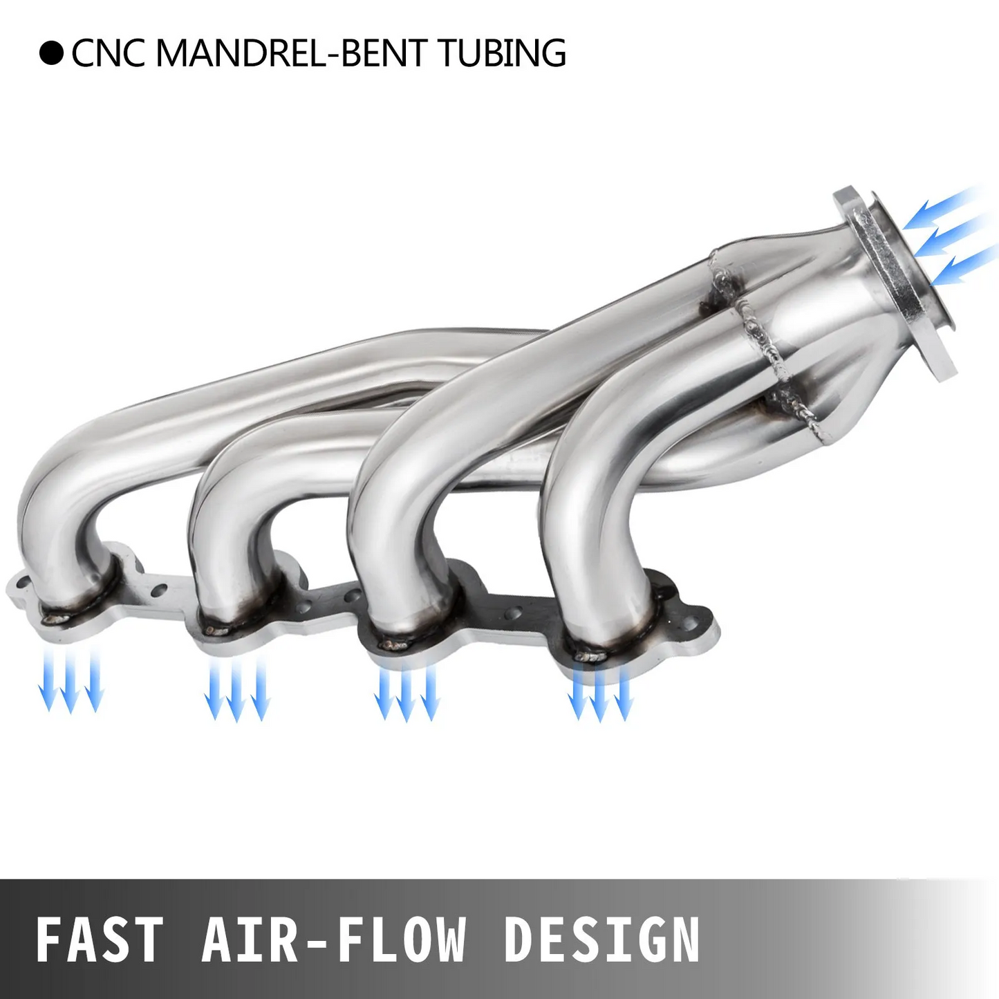 VEVOR Exhaust Header Set 1 5/8" Exhaust Turbo Headers, Stainless Steel Exhaust Manifold Headers-$85