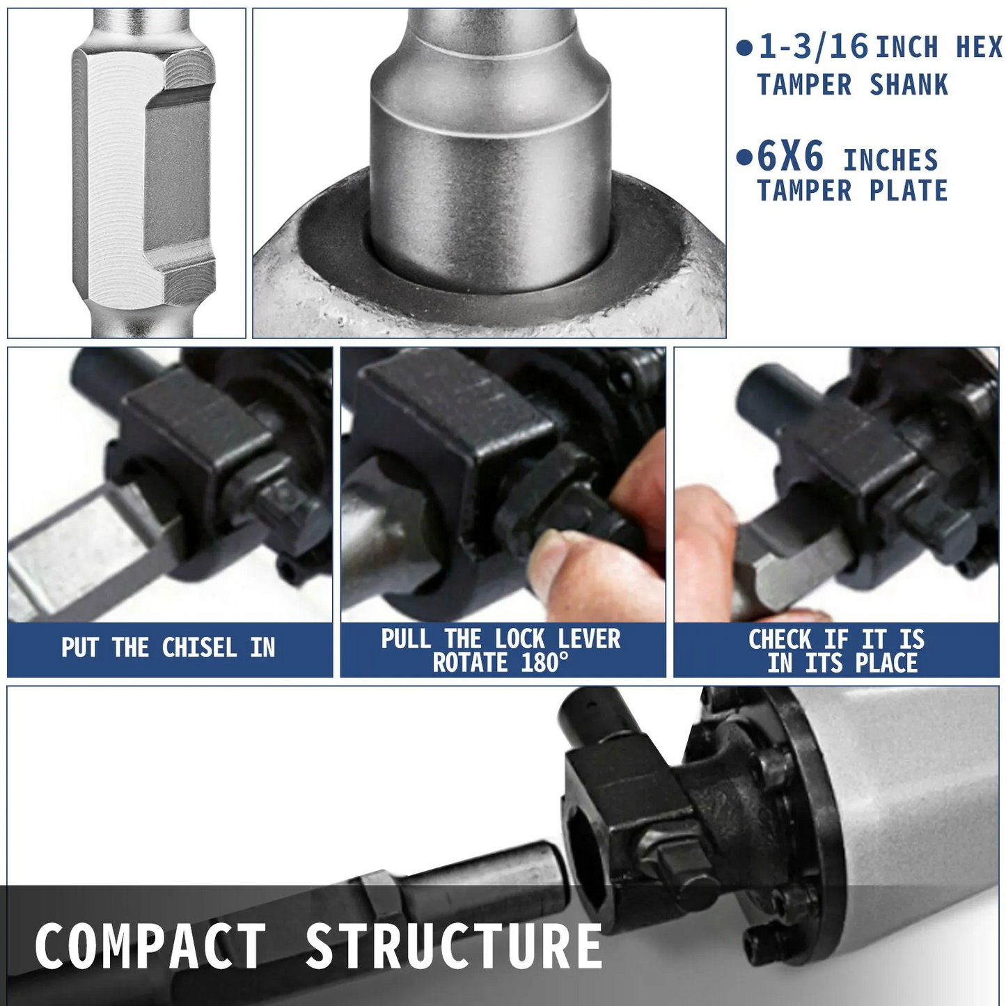 VEVOR Jack Hammer Soil Compactors Dirt Tamper, Jackhammer Bits, Tamper Shank and Plate, -$55