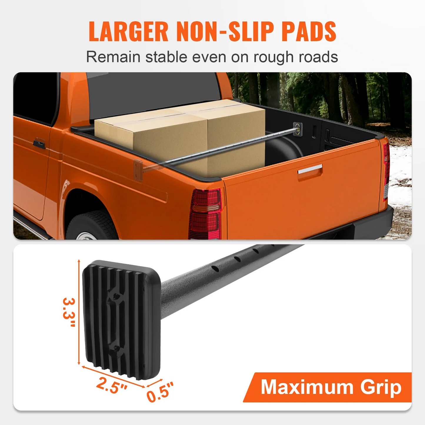 VEVOR Cargo Bar, Truck Bed Bar Adjustable from 40" to 73", Heavy-duty Steel Cargo Stabilizer Bar,-$25