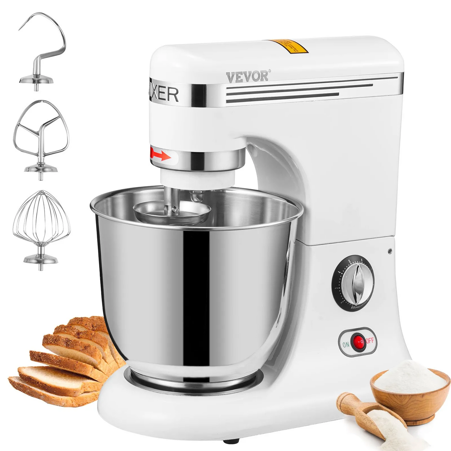 VEVOR 600W Stand Mixer 11-Speed Tilt-Head Dough Mixer 7.4 Qt Bowl 3 Attachments,-$260
