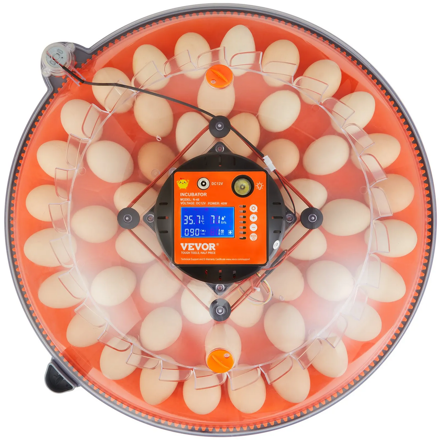 VEVOR 48 Egg Incubator, Incubators for Hatching Eggs, 360°Automatic Egg Turner with Temperature,-$70