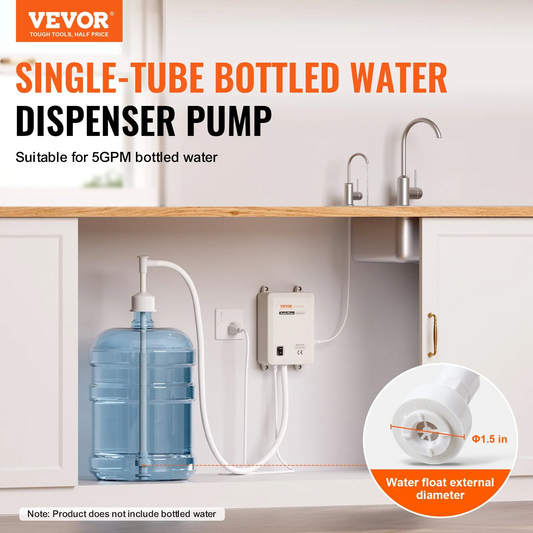 VEVOR Pump 115 with US Plug Perfect for 5 Gallon Voltage White Single Outlet, Bottled Water Dispensing,