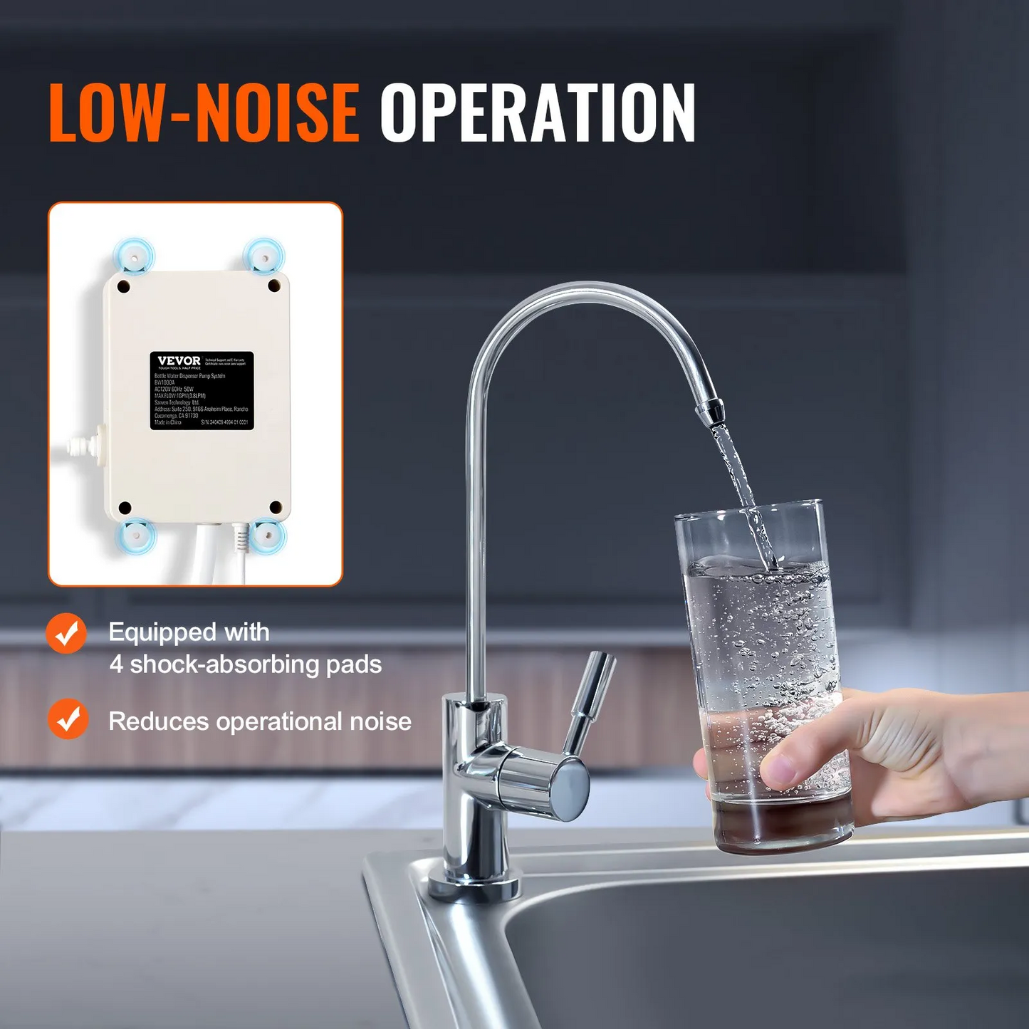 VEVOR Pump 115 with US Plug Perfect for 5 Gallon Voltage White Single Outlet, Bottled Water Dispensing,