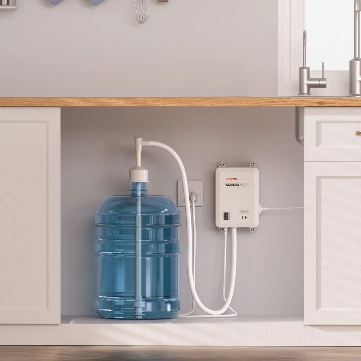VEVOR Pump 115 with US Plug Perfect for 5 Gallon Voltage White Single Outlet, Bottled Water Dispensing,
