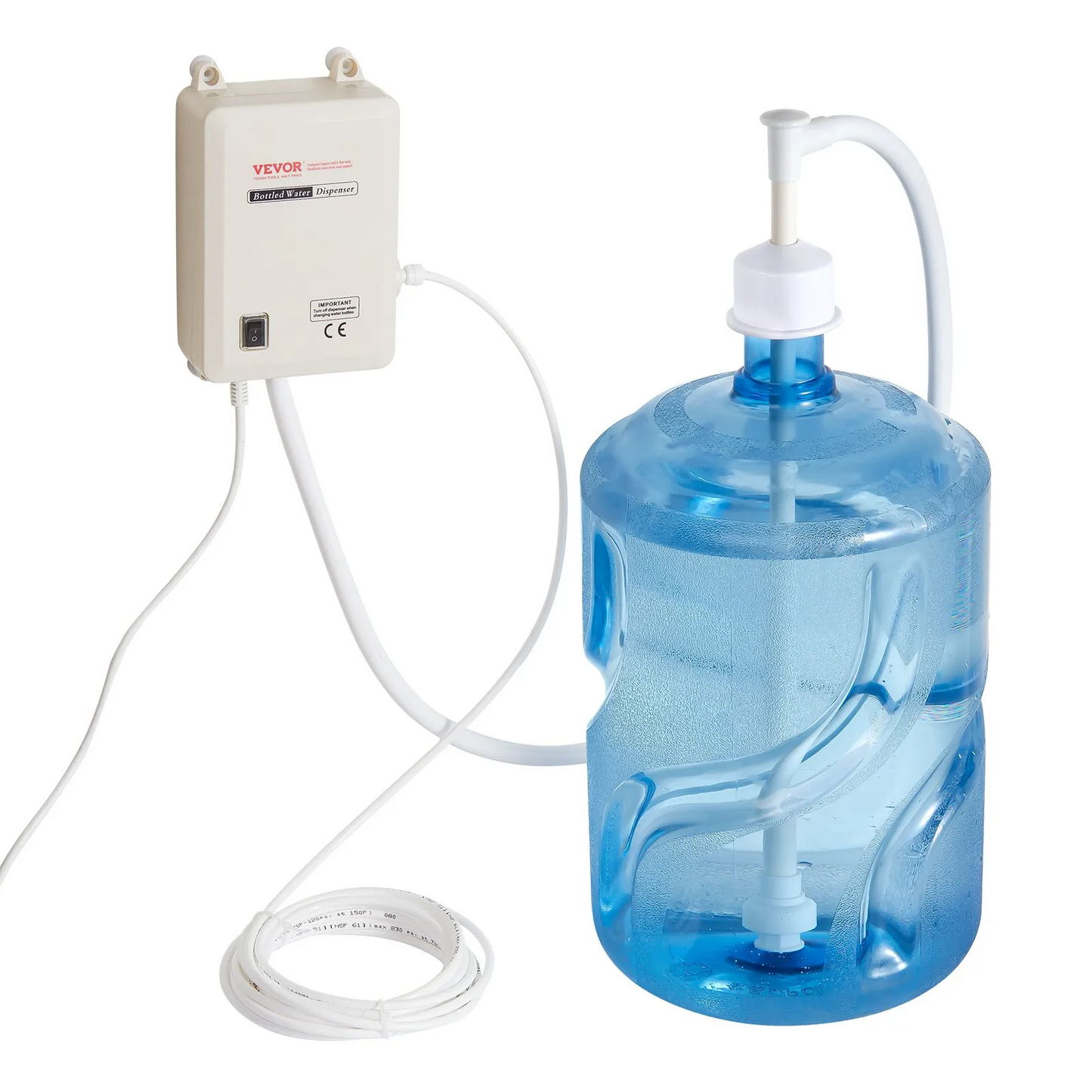 VEVOR Pump 115 with US Plug Perfect for 5 Gallon Voltage White Single Outlet, Bottled Water Dispensing,