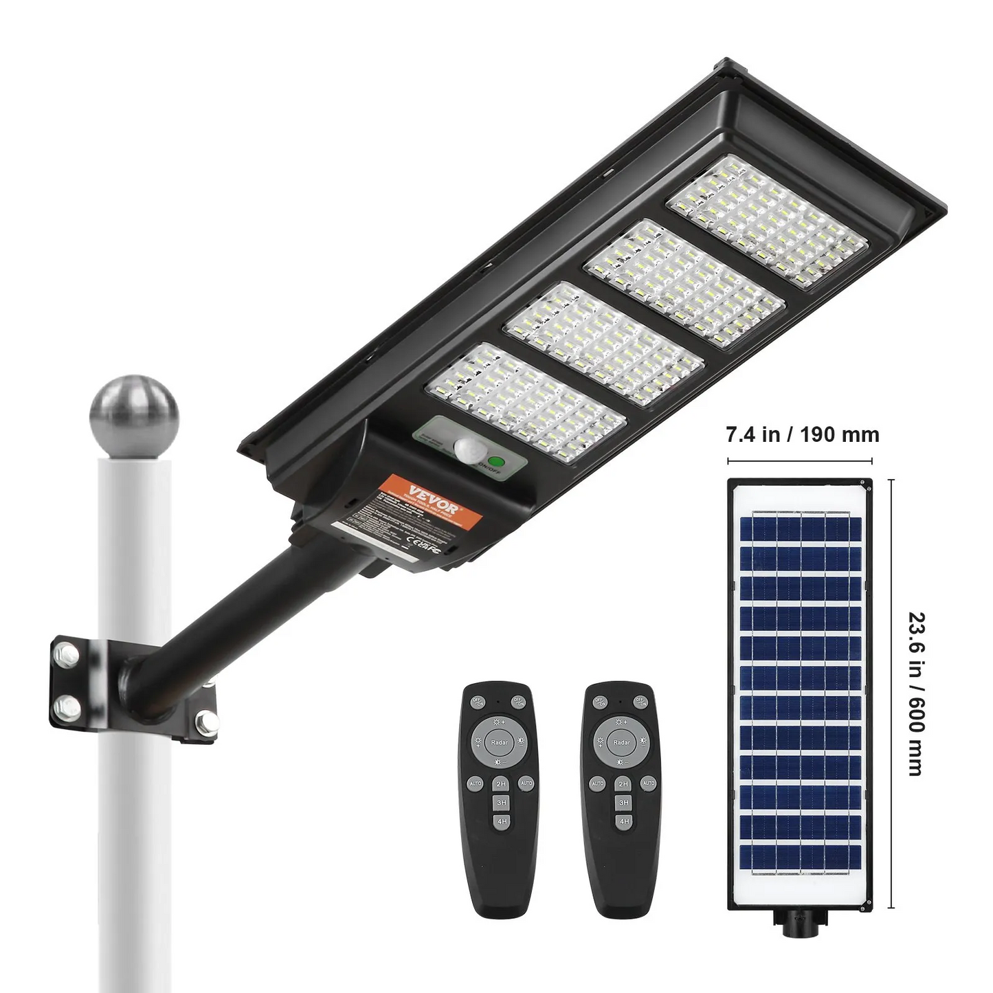 VEVOR 400W Solar Street Light, 800LM, LED Solar Flood Lights Outdoor with Infrared Remote Control,-$50