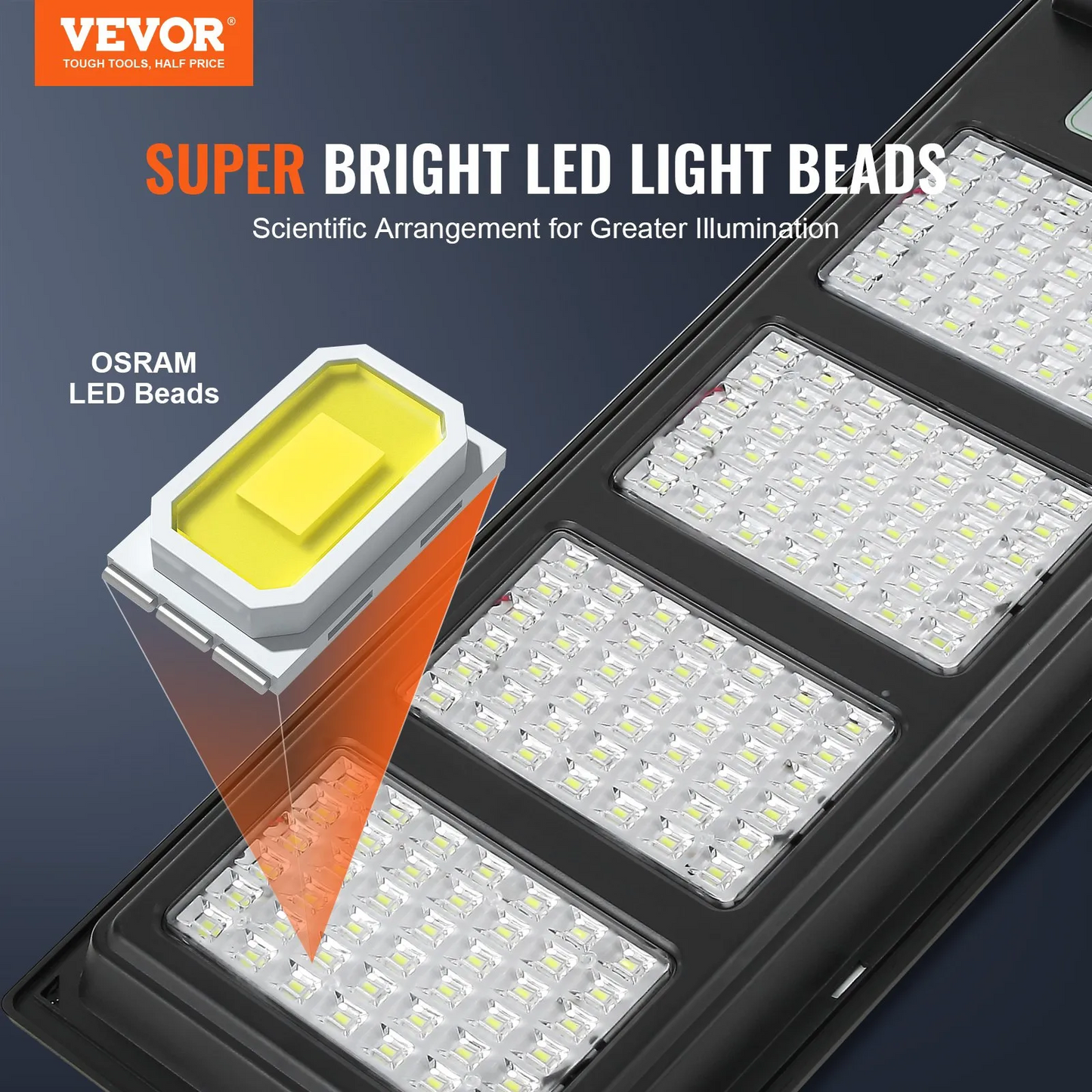 VEVOR 400W Solar Street Light, 800LM, LED Solar Flood Lights Outdoor with Infrared Remote Control,-$50