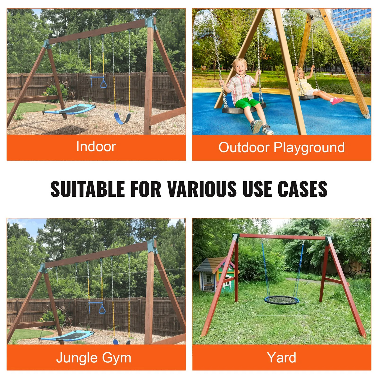 VEVOR A-Frame Middle Swing Set Brackets, Heavy Duty Carbon Steel Swing with Mounting Hardware,-$40