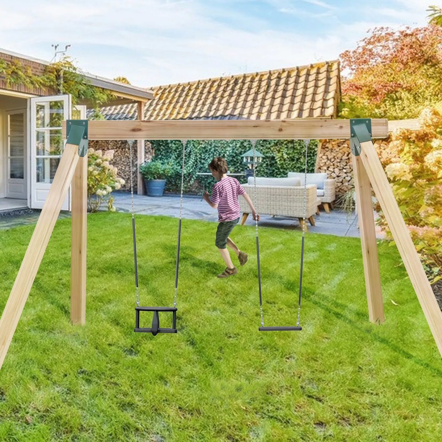 VEVOR A-Frame Middle Swing Set Brackets, Heavy Duty Carbon Steel Swing with Mounting Hardware,-$40