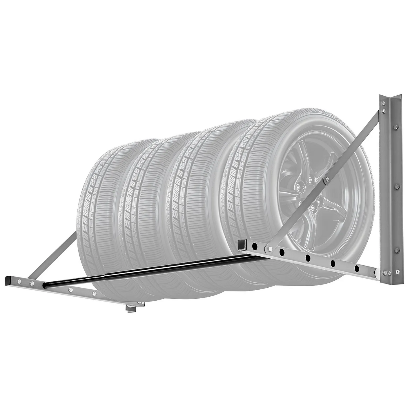 VEVOR Wall Mounted Folding Tire Rack 32"- 48" Adjustable Storage Rack for Garage,-$35