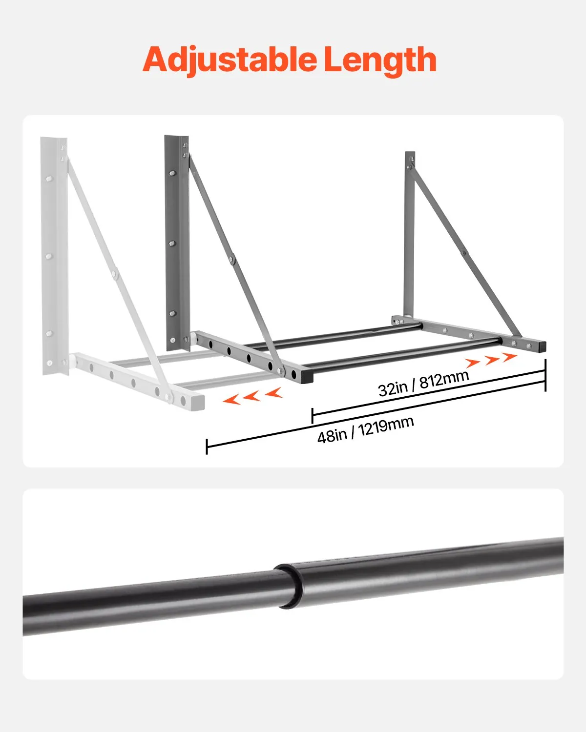 VEVOR Wall Mounted Folding Tire Rack 32"- 48" Adjustable Storage Rack for Garage,-$35