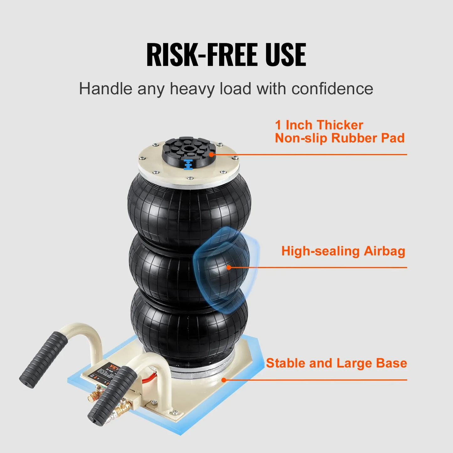 VEVOR Triple Bag Air Jack 3 Ton/6600 lbs Pneumatic Jack for Car SUV Lifting,
