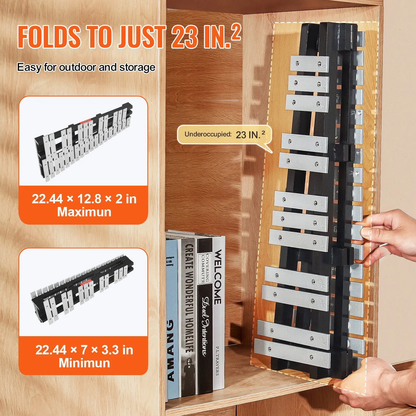 VEVOR 30 Note Glockenspiel Xylophone Bell Kit, Percussion Instrument with Mallets,-$40