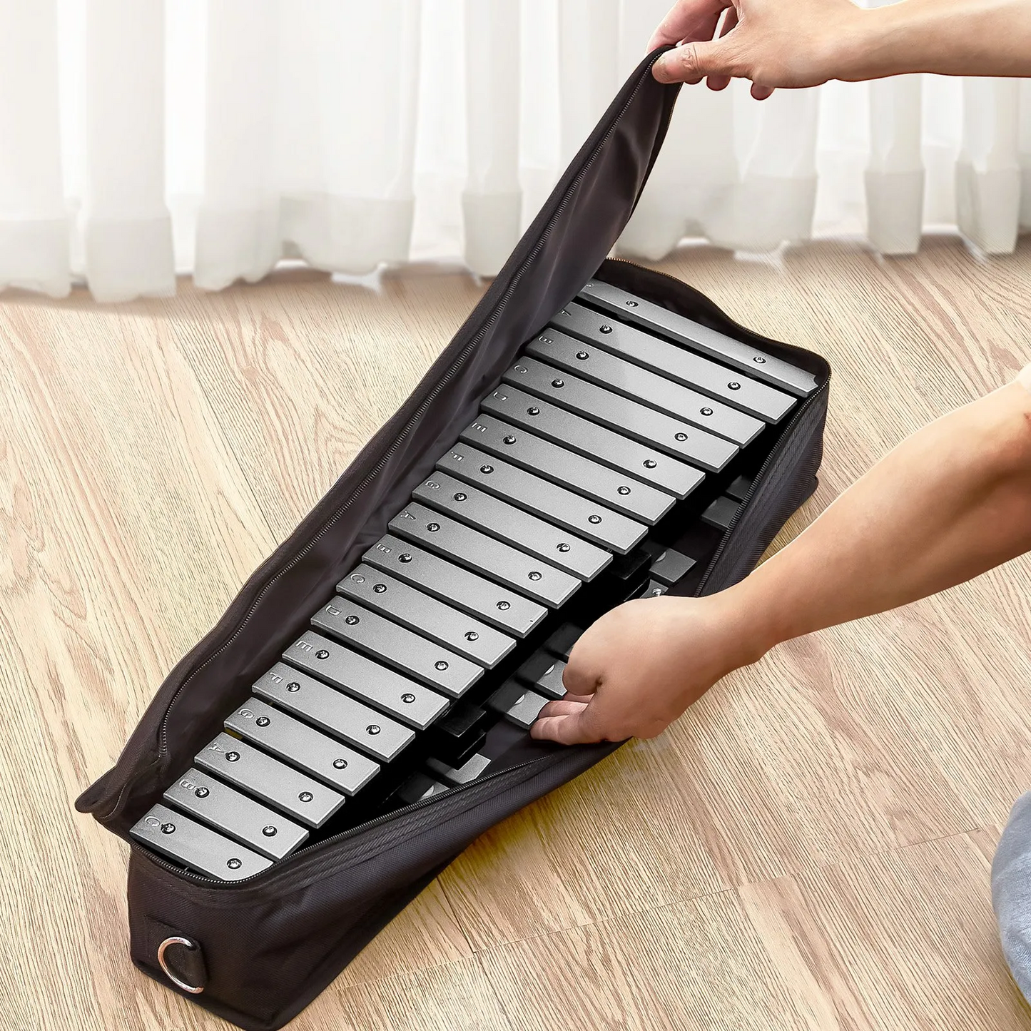 VEVOR 30 Note Glockenspiel Xylophone Bell Kit, Percussion Instrument with Mallets,-$40