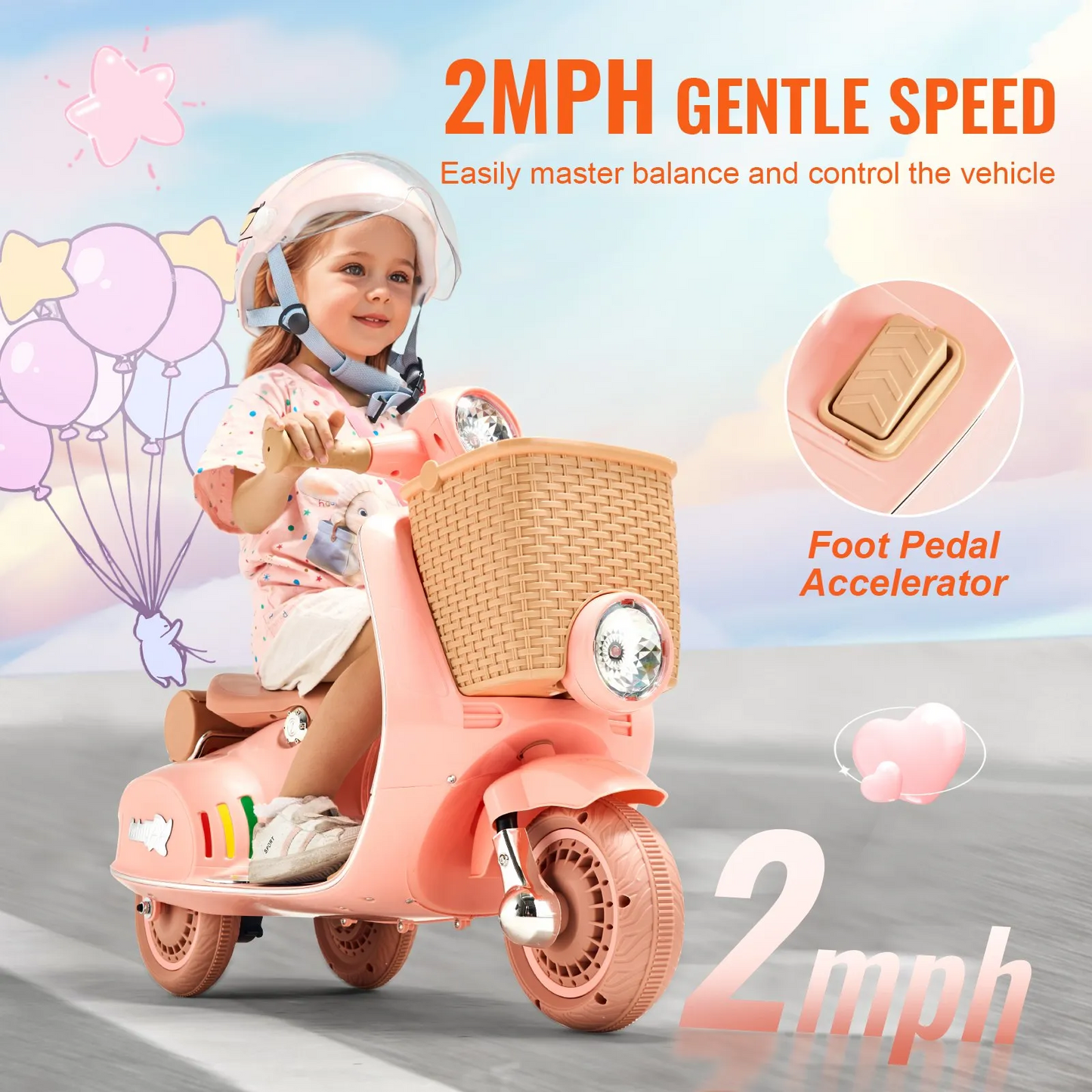 VEVOR Kids Ride on Motorcycle 6V Electric Motor Trike with LED for Kids Aged 3+,-$80