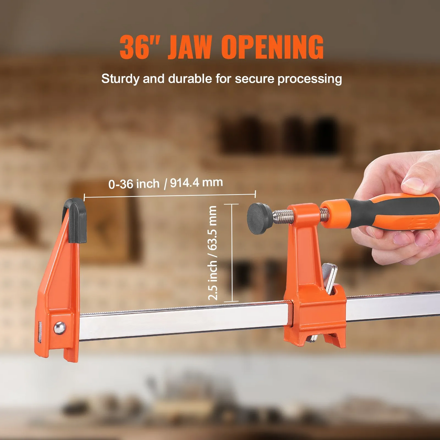 VEVOR Bar Clamps for Woodworking, 2-Pack 36" Clamp/Spreader, Quick-Change F Clamp with 600 lbs Load Limit