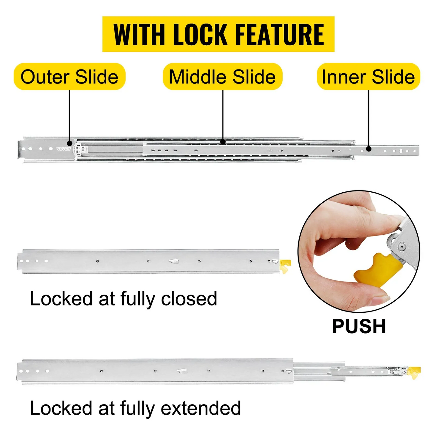 Heavy Duty Drawer Slides 500lbs Ball Bearing Drawer Slides 48inch Long with Lock,-$75