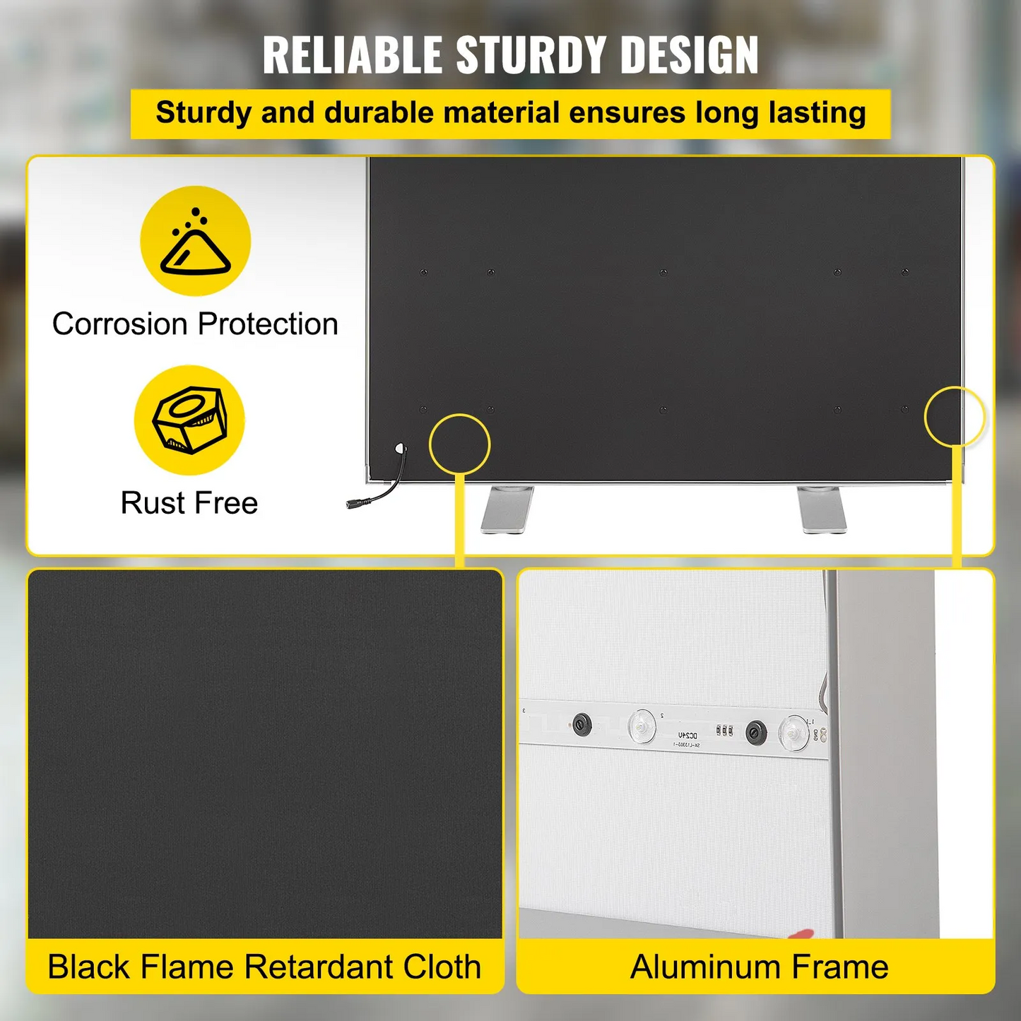 VEVOR LED Poster Frame, 34" x 80" Large Sidewalk Sign, Backlighting LED Light Box with Aluminum Frame