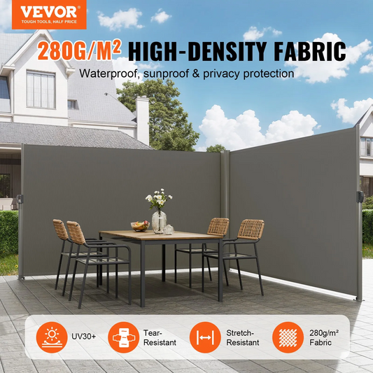 VEVOR Retractable Side Awning Patio Screen Retractable Fence 63x236inch Privacy Screen,-$150