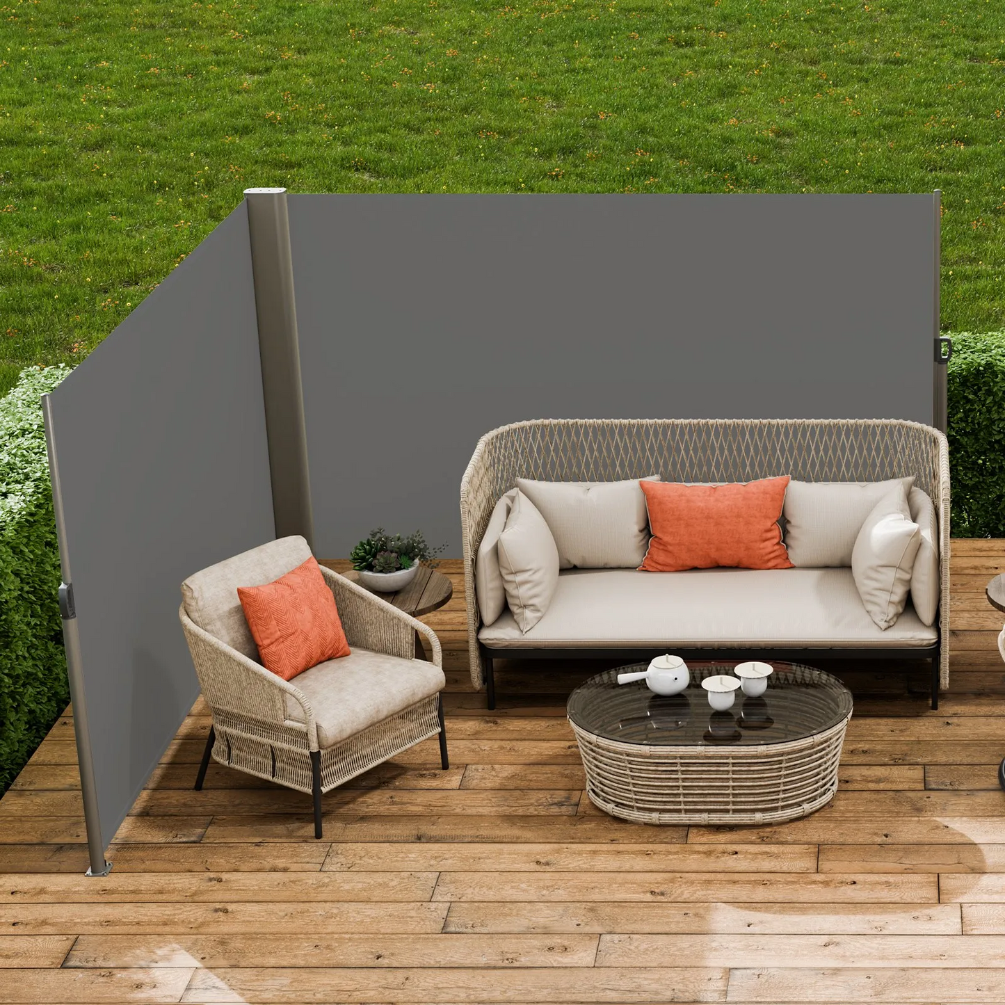VEVOR Retractable Side Awning Patio Screen Retractable Fence 63x236inch Privacy Screen,-$150