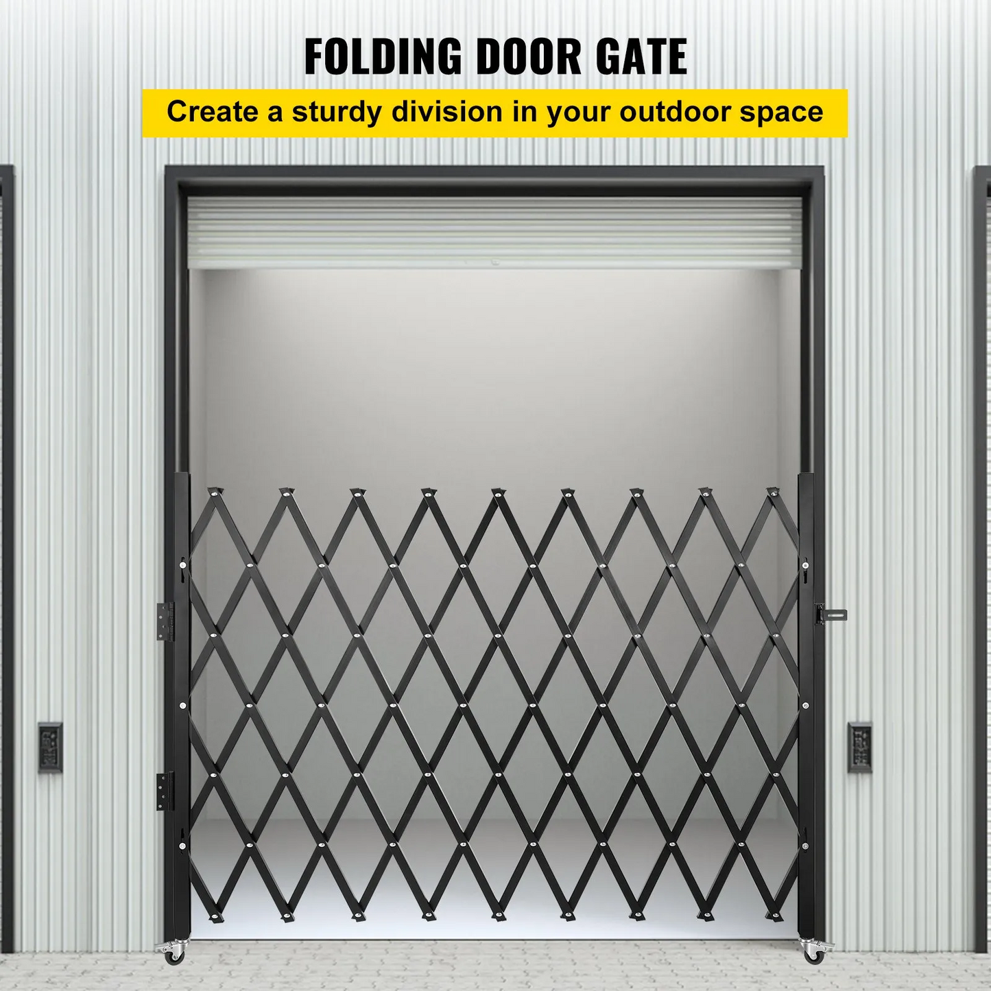 VEVOR Single Folding Security Gate, 75"W x 50"H Folding Door Gate, Steel Accordion Security Gate,-$120