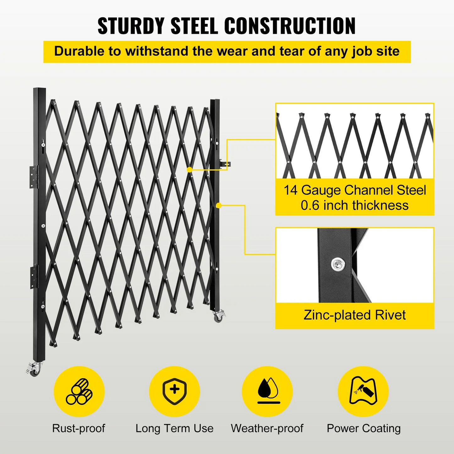 VEVOR Single Folding Security Gate, 75"W x 50"H Folding Door Gate, Steel Accordion Security Gate,-$120