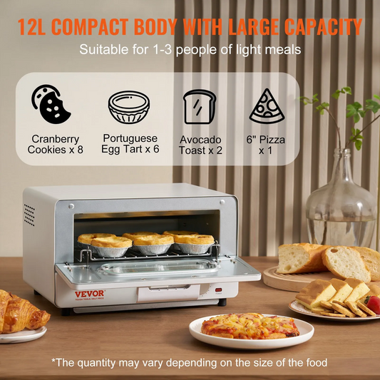 VEVOR Steam Oven Toaster, 12L Countertop Convection Oven, 1300W 5 In 1 Steam Toaster Oven,-$60