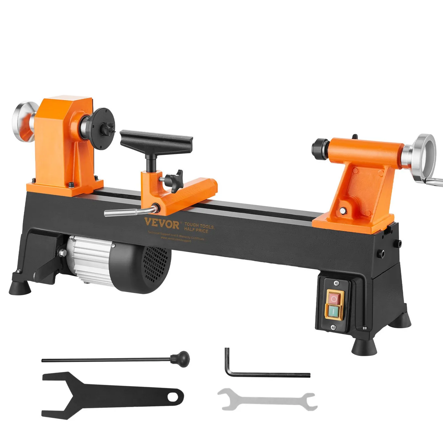 VEVOR Benchtop Wood Lathe, 10 in x 18 in, 0.5 HP 370W Power Wood Turning Lathe Machine, 5 Variable Speeds,