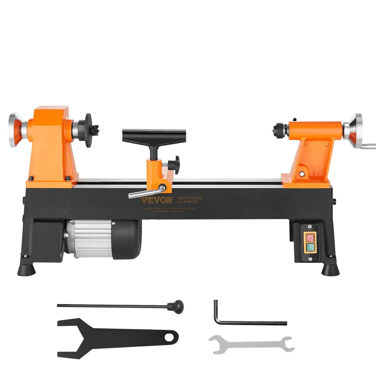 VEVOR Benchtop Wood Lathe, 10 in x 18 in, 0.5 HP 370W Power Wood Turning Lathe Machine, 5 Variable Speeds,