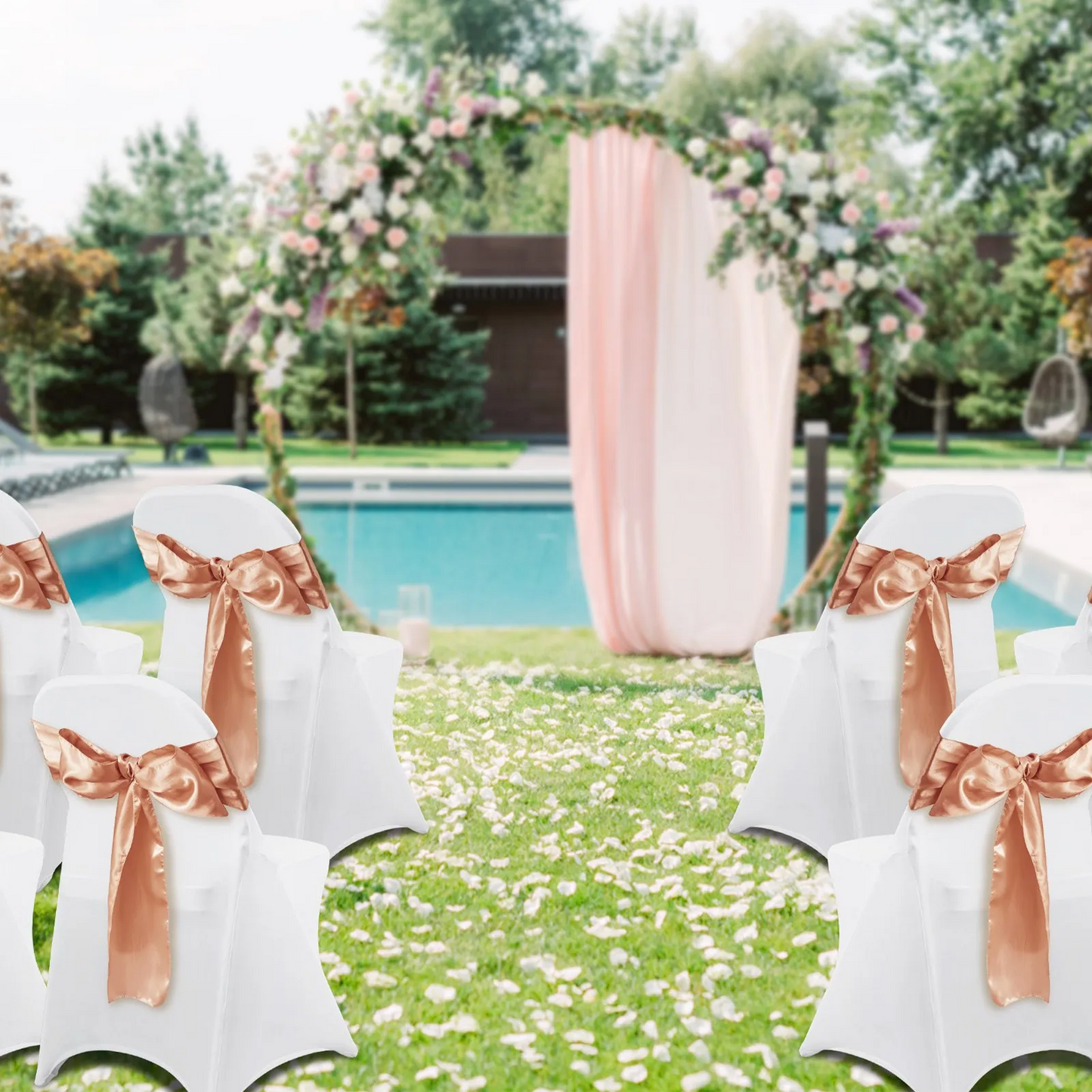 VEVOR White Stretch Spandex Chair Covers - 30 PCS, Folding Kitchen Chairs Cover, Universal Washable Slipcovers,-$45